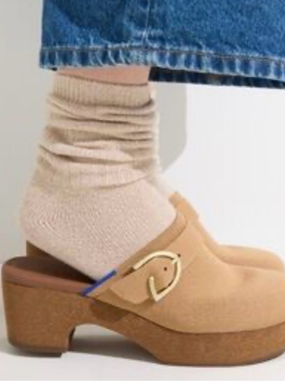 Rothy's NWOT Tan Canvas Buckle Clog Mule
